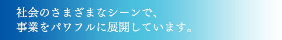 社会のさまざまなシーンで、事業をパワフルに展開しています。